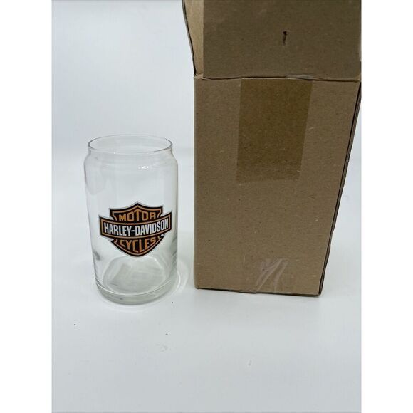 New Unused Harley Davidson Clear Soda Can Glass 99211-14V - Picture 1 of 4